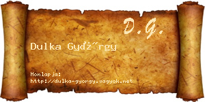 Dulka György névjegykártya