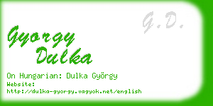 gyorgy dulka business card